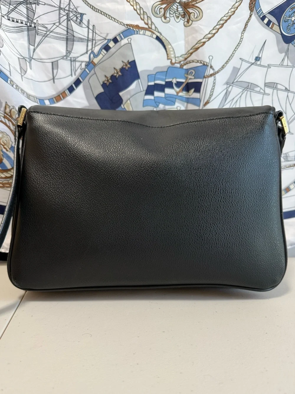 Tory Burch Black Leather Crossbody with Leopard Print Panel